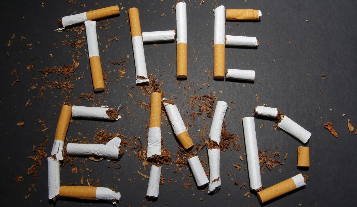 cigarettes cassées et changements dans le corps lors de l'arrêt du tabac